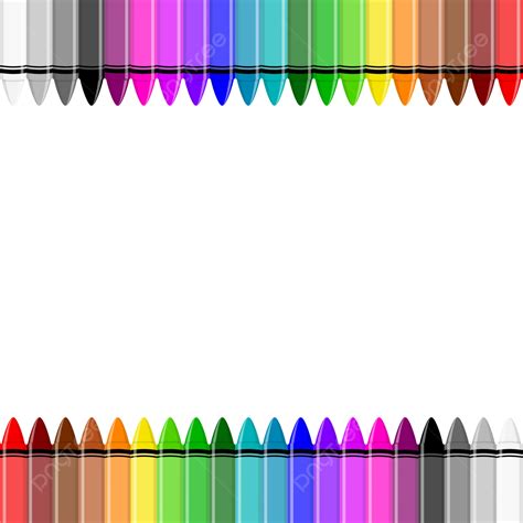 Colorful Crayons Border Above And Below Vector Colorful Crayon