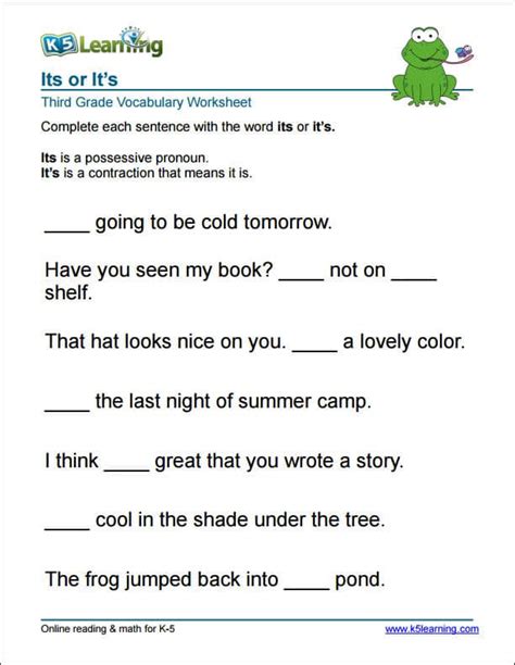 English Grammar Worksheet For Class 3 51 English Grammar Worksheets