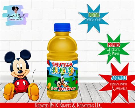 Mickey Mouse Clubhouse Apple Juice Etsy Ireland