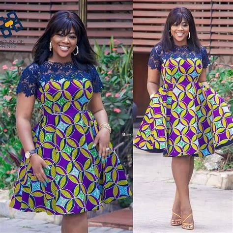 Ankara Flare Dress With A Laced Top Best African Dresses Modern