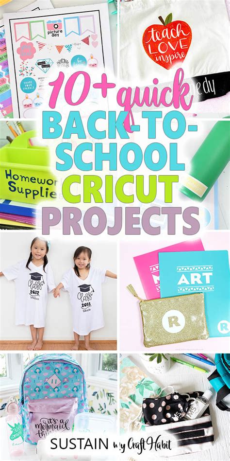 10 Quick And Creative Cricut Back To School Project Ideas Sustain My