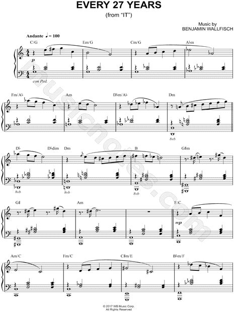 Every 27 Years From It [2017] Sheet Music Piano Solo In A Minor Download And Print Sku