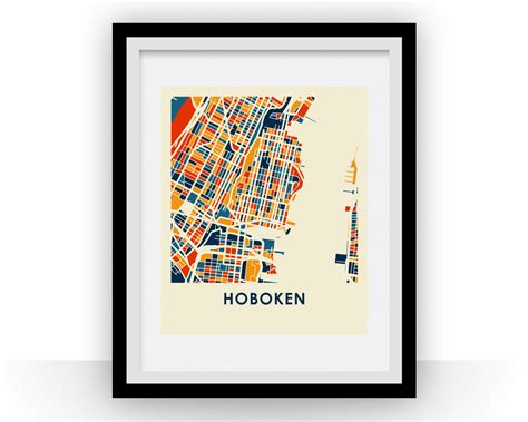 Hoboken Map Print Full Color Map Poster Ilikemaps