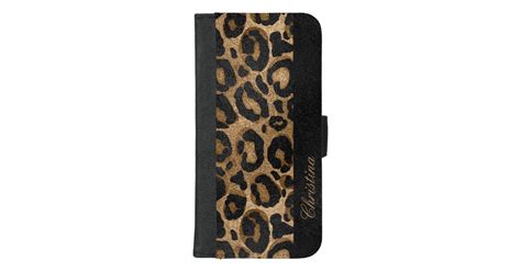 Golden And Black Glitter Leopard Jaguar Print Iphone Wallet Case Zazzle