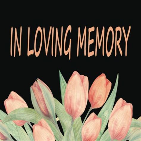 In Loving Memory Funeral Guest Book Tulip Flower Design Celebration
