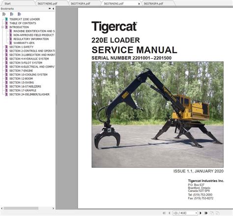 Tigercat E Loader Operator S Service Manual