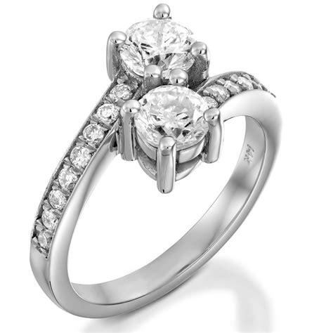 240ct Forever Us 2 Stone Diamond Solitaire Engagement Ring 14k White Gold