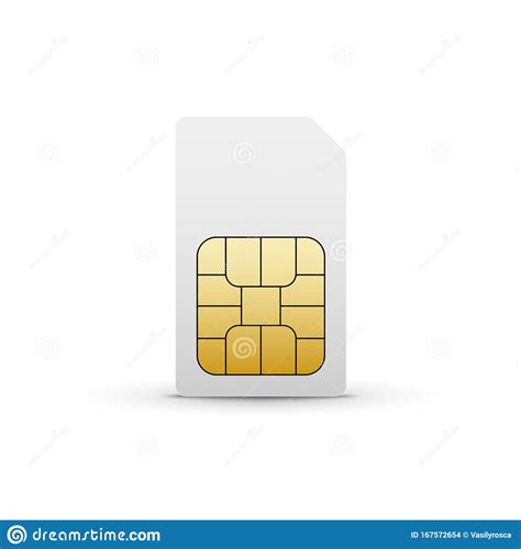 Sim Card Vector Mobile Phone Icon Chip Simcard Isolated 3d Design Gsm