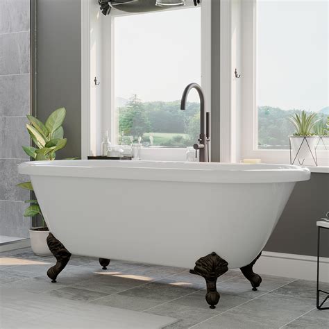 Shop through a wide selection of clawfoot bathtubs at amazon.com. Acrylic Double-Ended Clawfoot Tub Complete Plumbing Package