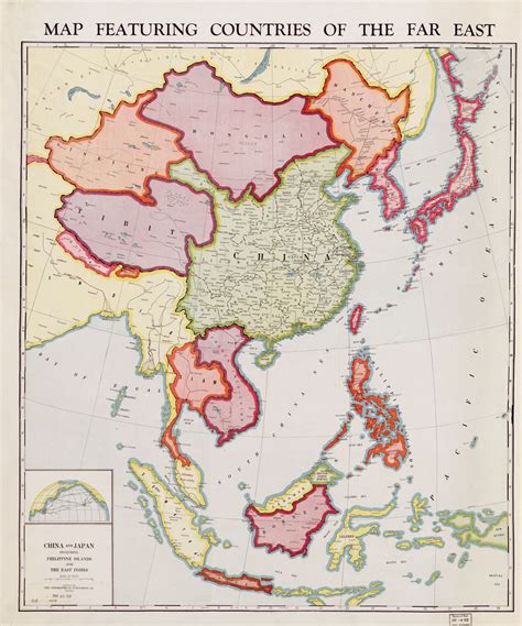 Map Featuring Countries Of The Far East 1932 Vivid Maps