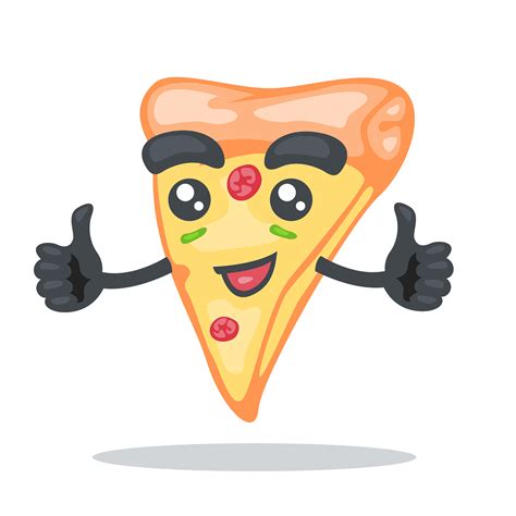Gambar Pizza Kartun Lucu Pizza Soda Isolated Icon Design Vector Stock
