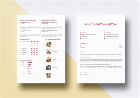 Professional Chef Resume Design Template In Psd Word Publisher