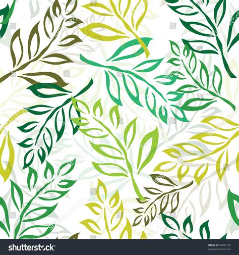 Elegant Seamless Pattern With Green Leaves For Your Design Stock Vector