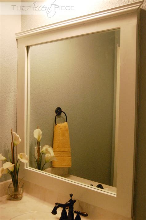 I rent, and don't want destroy with glue and think maybe tape would easier to remove the. DIY Framed Bathroom Mirror | The Accent Piece