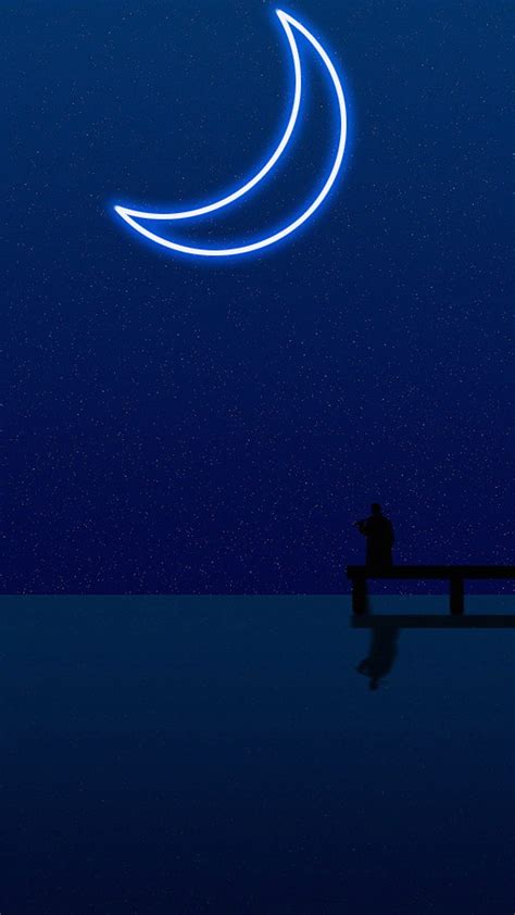 Iphone Hd壁紙 月のきれいな夜のイラスト Iphone12スマホ壁紙待受画像ギャラリー