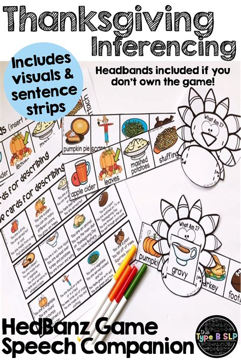 Thanksgiving Inferencing Speech Companion | Speech activities, Speech therapy activities, Speech 
