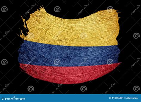 Grunge Colombia Flag Colombian Flag With Grunge Texture Stock