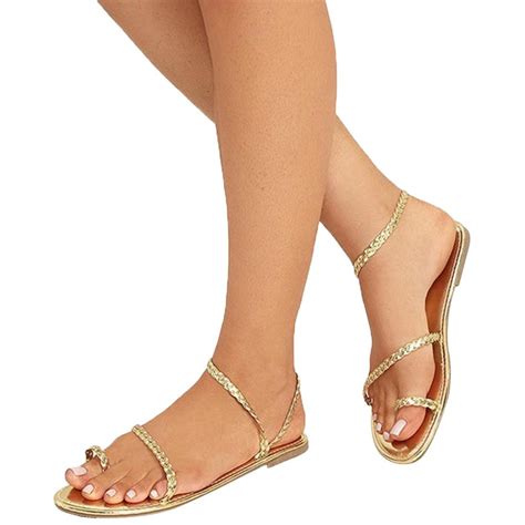 women summer strappy gladiator low flat heel flip flops beach sandals shoes buy at a low prices