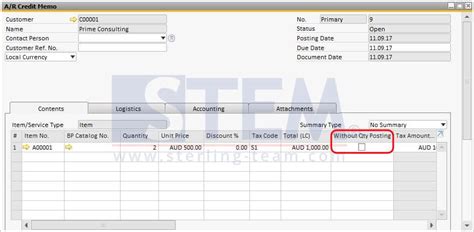 Credit Memo Without Inventory Posting  SAP Business One Indonesia Tips