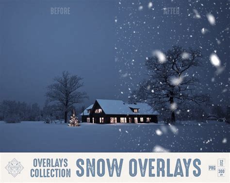 Snow Overlays Christmas Overlays Winter Overlay Photo Etsy