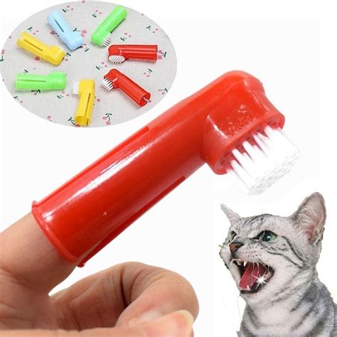 At home or at veterinarian's office: 2019 New Hot Dog Cat Finger Toothbrush Set Pet Dental Care ...