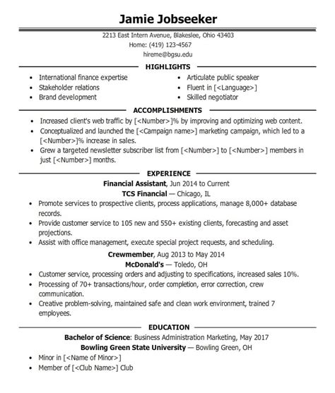 Bachelor Of Science Cv Example
