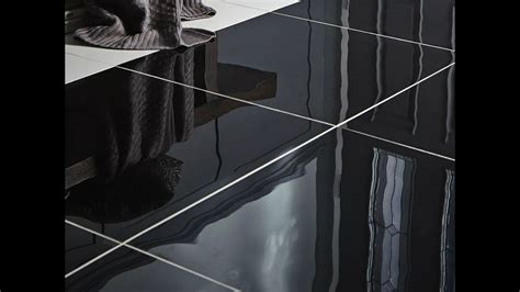 Hong Kong Black Shiny Polished Porcelain Floor Tile X Mm Malto Youtube