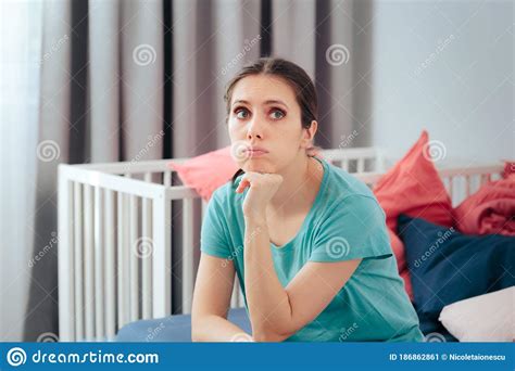 Sad Tired Desperate Single Mom Having A Moment To Breathe Stock Image