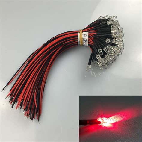 20pcs 18cm Pre Wired 5mm Red Flash Blinking Led Light Prewired Emitting