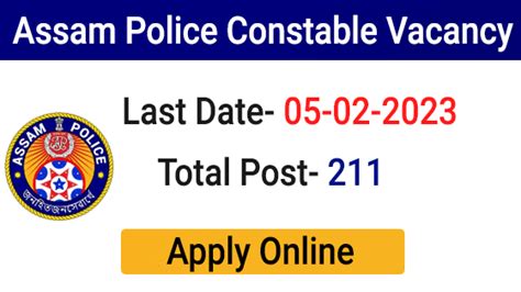 Slprb Assam Police Constable Recruitment Online Form
