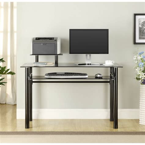 The desk is finished in a vintage classic (vc) a fine hand applied mahogany finish with subtle antiqued silver rub that enhance the overall rich affect and accent the details. Innovex Glass Computer Desk & Reviews | Wayfair