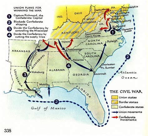 The Civil War Map 1861 To 1865