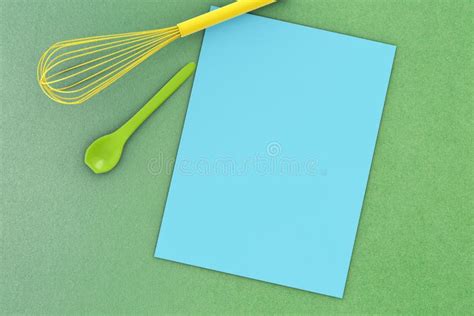 Blank Paper With Kitchen Utensils Top View Stock Image Image Of