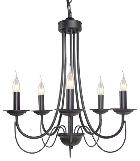 Rustic antique iron candelabra / chandleholder / pot rack: LNC - 5-Light Chandelier, Black Iron - View in Your Room ...