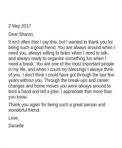 Personal Thank You Letter Format