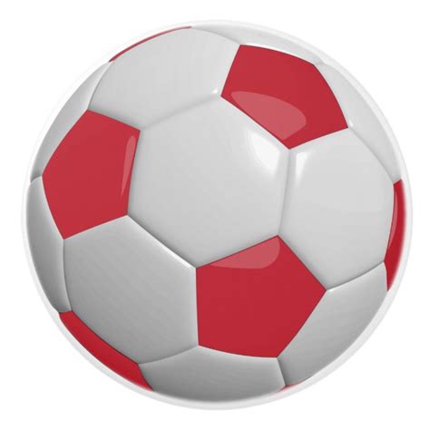 Dark Red And White Soccer Ball Football Ceramic Knob