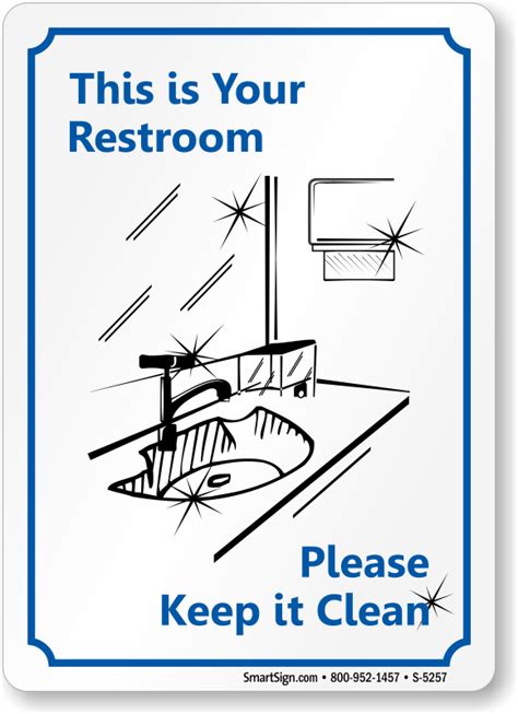 Please Keep Restroom Clean Sign Fast Shipping Sku S 5257