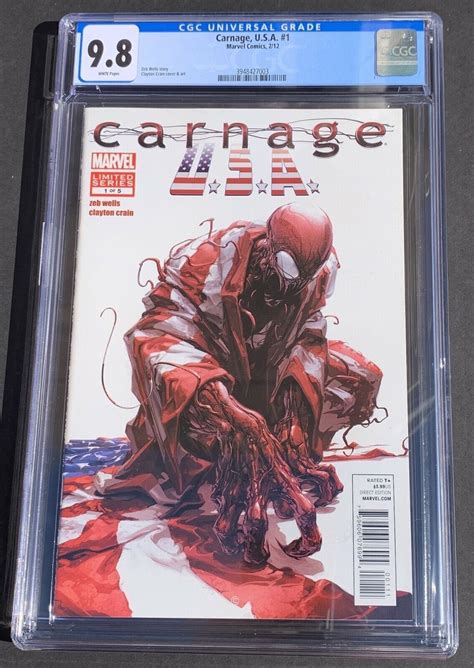 Carnage USA CGC Iconic Clayton Crain Spiderman Cover U S A St Printing Comic Books