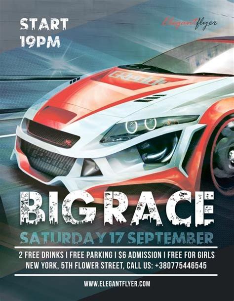 Big Race Motorsport Free Flyer Template Big