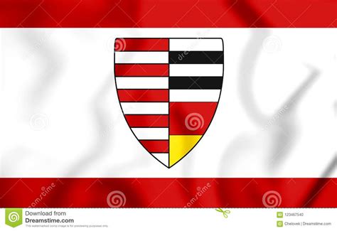 3D Flag Of Neu-Isenburg Hessen, Germany. Stock Illustration - Illustration of coat, insignia ...