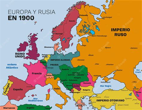 Premium Vector Mapa Politico De Europa Y Rusia En El Ano 1900
