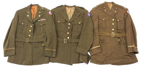 Lot Wwii Us Army Officer Dress Uniform Tunic Lot Of 3