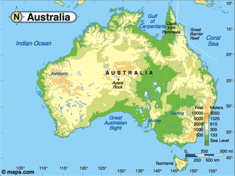 Harta Australia Consulta Harta Fizica A Australiei Pe Infoturismro