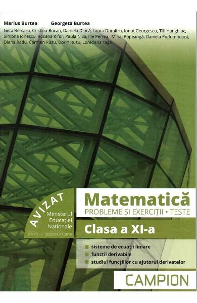 Matematica Probleme Si Exercitii Teste Clasa 11 Marius Burtea