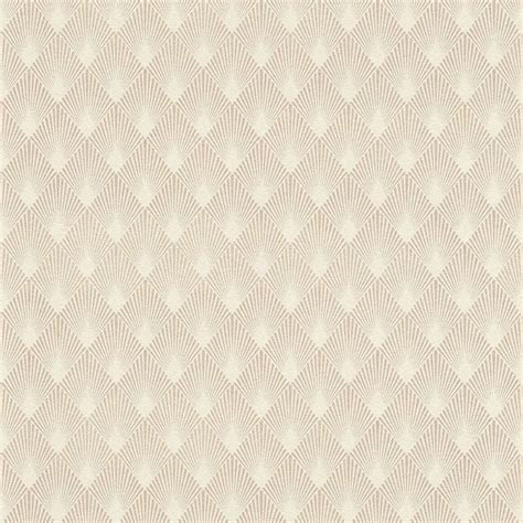 Modern Art Art Deco Diamond Fan Wallpaper Rose Gold White Rasch