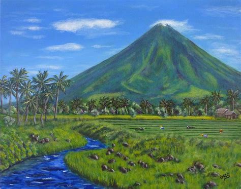 Mayon Volcano Painting By Amelie Simmons Fine Art America
