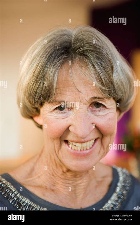 Old Woman Smiling At Viewer Stock Photo Alamy