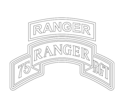 Us Army 75th Ranger Regiment Patch With Ranger Tab Vector Etsy