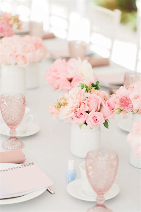 A Blushing Pantone Themed Bridal Shower Peach Wedding Flowers Wedding