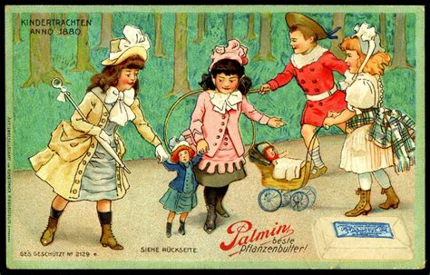 German Tradecard Childrens Costumes 1880 Childrens Costumes
